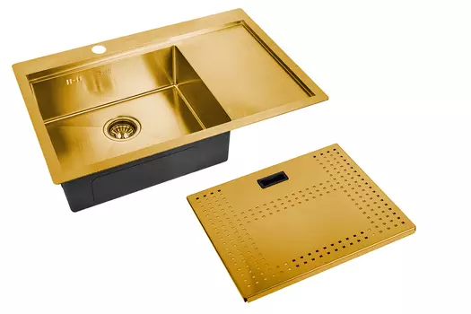 Мойка кухонная Zorg Master ZM N-7852-L bronze с накладкой