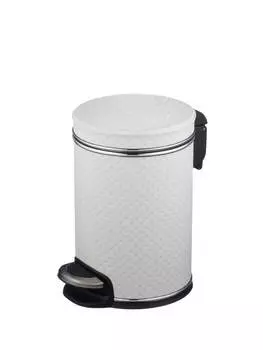 Мусорное ведро Geralis Punto V-PWH-M белое/хром с крышкой 3л