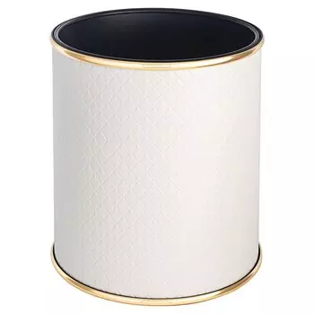 Мусорное ведро Geralis Ромб M-NCWG1-S белое, золото