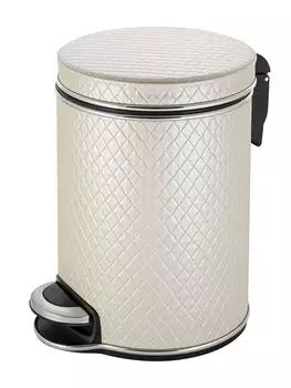 Мусорное ведро Geralis Ромб V-NCLH-B, бежевое/хром