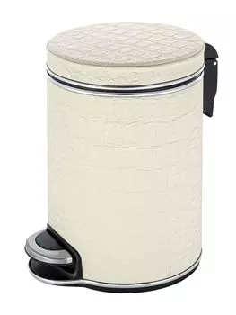 Мусорное ведро Geralis V-KLH-B Croco, бежевое/хром