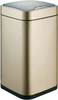 Мусорное ведро Weltwasser WW Rone CG 12L cенсорное, шампань золото, с черной крышкой