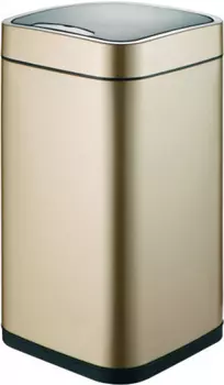 Мусорное ведро Weltwasser WW Rone CG 28L cенсорное, шампань золото, с черной крышкой