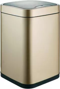 Мусорное ведро Weltwasser WW Rone CG 9L cенсорное, шампань золото, с черной крышкой