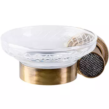 Мыльница Boheme Royal Cristal 10923-BR-B настенная, бронза/черный