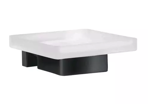 Мыльница Inda Lea A18110NE21 настенная, черный матовый/матовое стекло