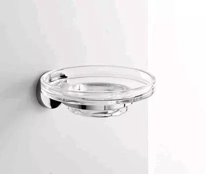 Мыльница Inda One A24110CR03 настенная, хром/прозрачное стекло
