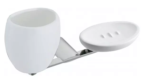 Мыльница Webert Aria AI501101015 белая, со стаканом