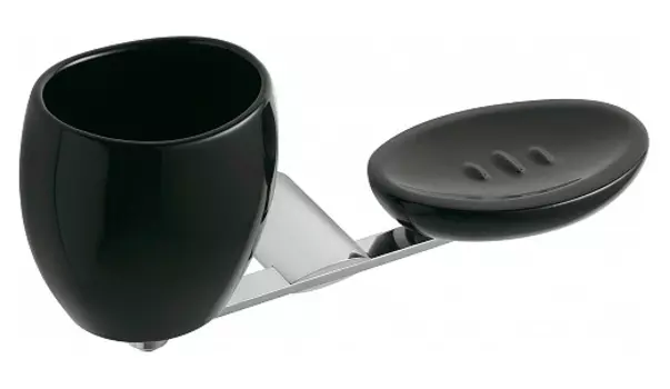 Мыльница Webert Aria AI501101 черная, со стаканом