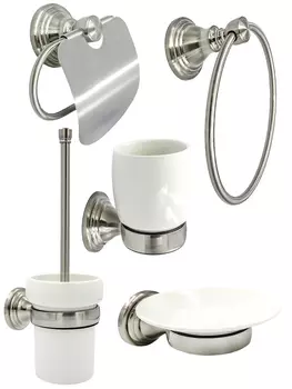 Набор Bath Plus Bronx nickel BX-SET-02, хром/белый