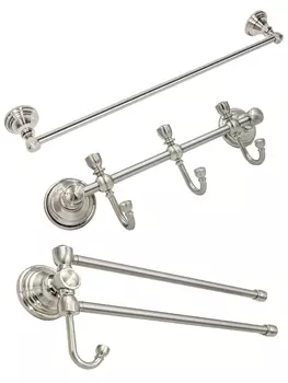 Набор Bath Plus Bronx nickel BX-SET-04, хром/белый