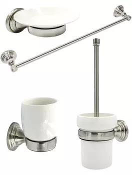 Набор Bath Plus Bronx nickel BX-SET-05, хром/белый