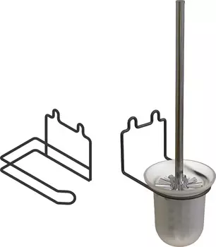 Набор DIWO Смоленск ершик ПК14787 + держатель туалетной бумаги П14788 черный муар