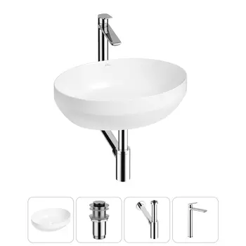 Раковина накладная Wellsee Air Gap R 20212397R в наборе 4 в 1