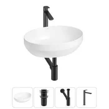 Раковина накладная Wellsee Air Gap R 20212398R в наборе 4 в 1