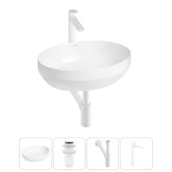 Накладная раковина для ванной комнаты Wellsee Air Gap R 20212400R в наборе 4 в 1