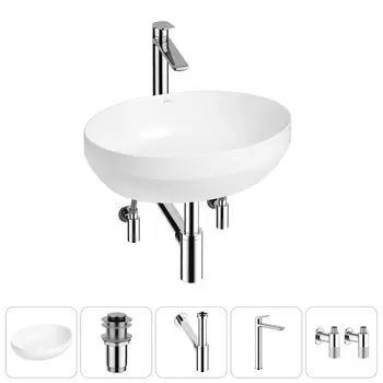 Раковина накладная Wellsee Air Gap R 20212401R в наборе 5 в 1