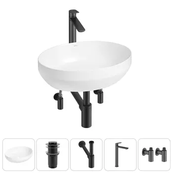 Раковина накладная Wellsee Air Gap R 20212402R в наборе 5 в 1