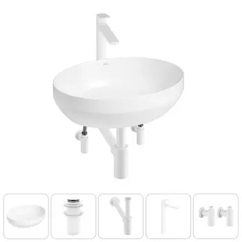 Накладная раковина для ванной комнаты Wellsee Air Gap R 20212404R в наборе 5 в 1