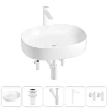 Накладная раковина для ванной комнаты Wellsee Belle Spa 2.0 20212564R в наборе 5 в 1