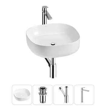 Раковина накладная Wellsee Belle Spa 3.0 20212697R в наборе 4 в 1