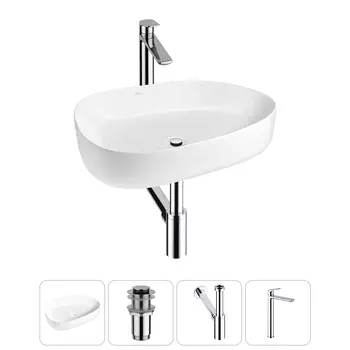 Раковина накладная Wellsee Belle Spa 3.0 20212725R в наборе 4 в 1