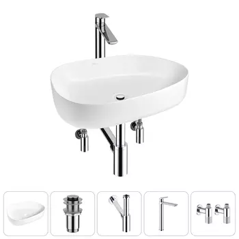 Раковина накладная Wellsee Belle Spa 3.0 20212729R в наборе 5 в 1