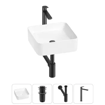 Раковина накладная Wellsee Mint 20212458R в наборе 4 в 1