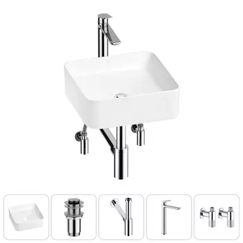 Раковина накладная Wellsee Mint 20212461R в наборе 5 в 1