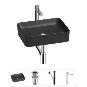 Раковина накладная Wellsee Mint 20212499R в наборе 4 в 1