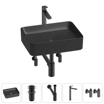 Раковина накладная Wellsee Mint 20212503R в наборе 5 в 1