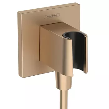 Настенный держатель Hansgrohe FixFit E 26889140 шлифованная бронза