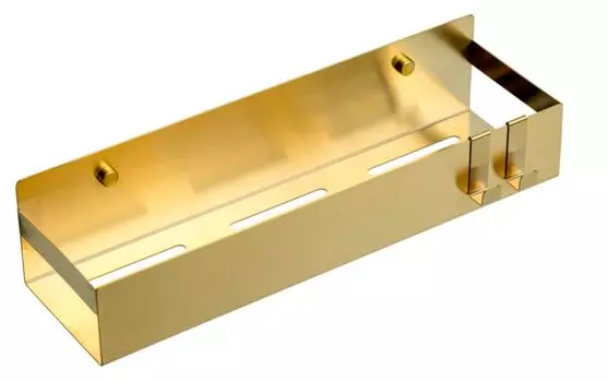 Полка Boheme Q 10965-MG подвесная с 2 крючками, золото матовое