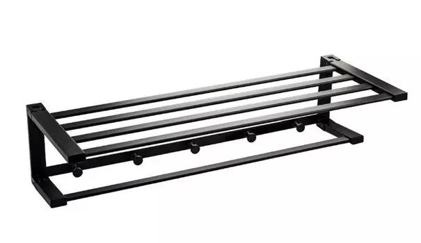 Полка GFmark 1039 для полотенца, двойная, черная