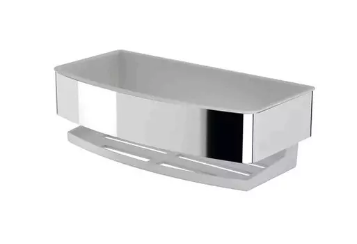 Полка-корзинка Inda Basket хром, съемная вставка белая AV251AAL13