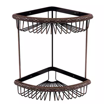 Полка Lemark Jasmine LM6682ORB 2-х ярусная, угловая, черная бронза