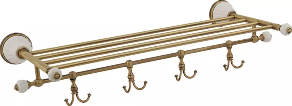 Полка Migliore Olivia 17434 с крючками, бронза