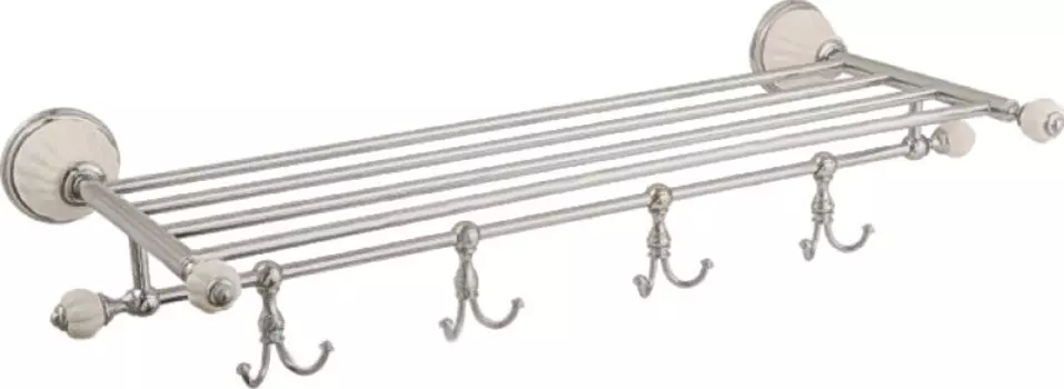 Полка Migliore Olivia 17496 с крючками, хром