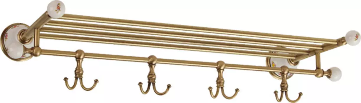 Полка Migliore Provance 17632 с крючками, бронза