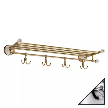 Полка Migliore Provance 17667 с крючками, хром