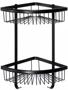 Полка-решетка Savol S-H5854-2 угловая, двойная, черная