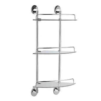 Полка стеклянная 3-ярусная с круглыми ножками Haiba HB1607-3