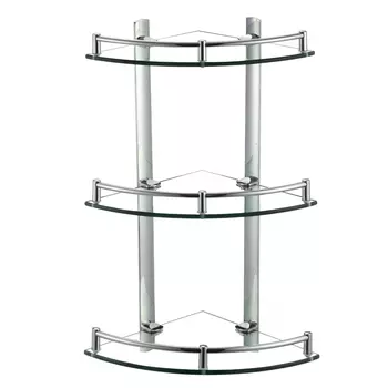 Полка угловая стеклянная Savol S-003031, хром