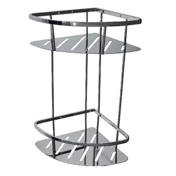 Полочка Titan 77351 угловая овальная, с литым дном двойная