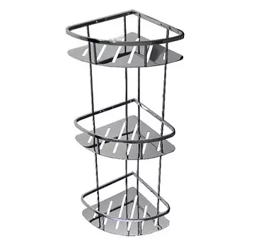 Полочка Titan 77355 угловая овальная, с литым дном тройная