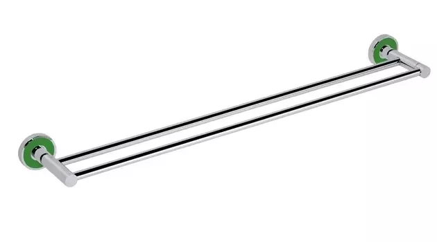 Полотенцедержатель Bemeta Trend-I 104104058a двойной, хром/зеленый