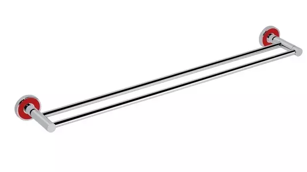 Полотенцедержатель Bemeta Trend-I 104104058c двойной, хром/красный