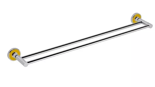Полотенцедержатель Bemeta Trend-I 104104058h двойной, хром/желтый