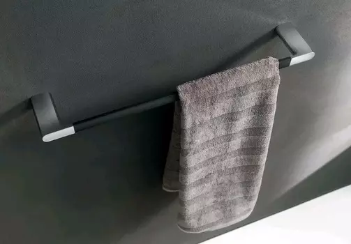 Полотенцедержатель Inda Mito A2018ANC 34 см, хром/черный матовый