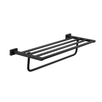 Полотенцедержатель Shevanik SG5608H с полкой, черный матовый